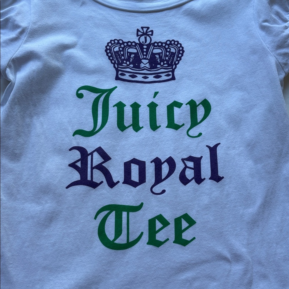 Y2k Juicy Couture Rare Vintage Graphic Tee Short Sleeve OG Love P&G Large Royal - Picture 4 of 16